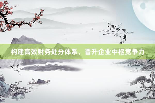 构建高效财务处分体系，晋升企业中枢竞争力